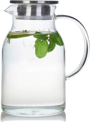 Karafu Szklany Jar z pokrywką, 68Oz Gorąco Odporny Jarek Wody dla Gorącej/Zimnej Wody, Lodowej Herbaty i soki