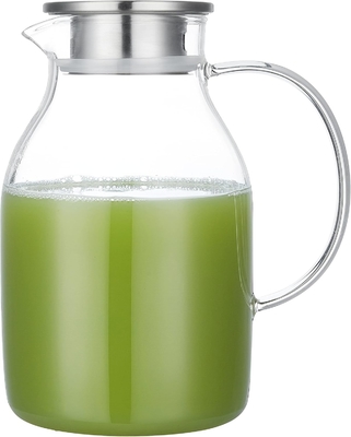 Karafu Szklany Jar z pokrywką, 68Oz Gorąco Odporny Jarek Wody dla Gorącej/Zimnej Wody, Lodowej Herbaty i soki