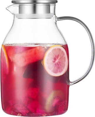 Karafu Szklany Jar z pokrywką, 68Oz Gorąco Odporny Jarek Wody dla Gorącej/Zimnej Wody, Lodowej Herbaty i soki