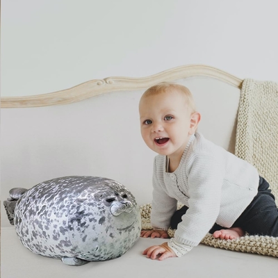 MerryXD Chubby Blob Seal Pillow, Stuffed Cotton Plush Animal Toy Cute Ocean Medium