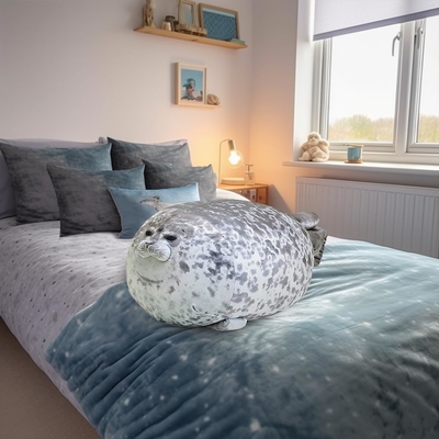 MerryXD Chubby Blob Seal Pillow, Stuffed Cotton Plush Animal Toy Cute Ocean Medium