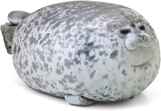 MerryXD Chubby Blob Seal Pillow, Stuffed Cotton Plush Animal Toy Cute Ocean Medium