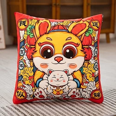 Maskotka Roku Królika, Wielka Czerwona Poduszka, Rok Królika Poduszka Quilt 40*40cm