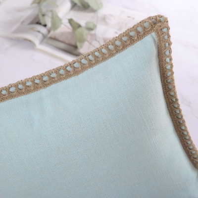 Phantoscope Pack of 2 Farmhouse Dekoracyjny Wyrzuć poduszki, Solidne wzory dla domu Burlap Linen Przycięte na miarę