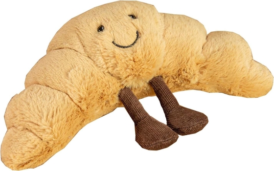 WzmocnionyPłaszczowy 9&quot; Croissant Płaszczowy Cudowny Uśmiech Croissant Chleb Poduszka wypełnione Zwierzęta Zabawne Miękkie Żywność Plushies