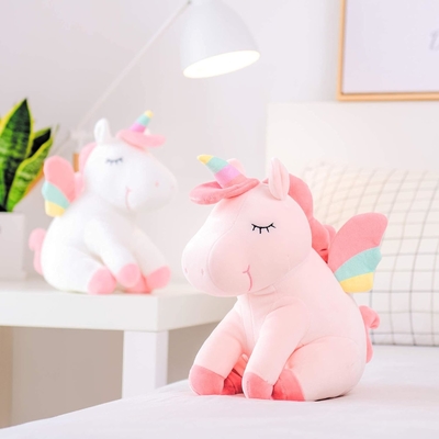 Lazada jednorożec wypełnione zwierzęce pluszowe zabawki dziewczynki prezenty z królikami tęczy białe 12 cali