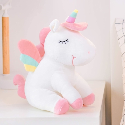Lazada jednorożec wypełnione zwierzęce pluszowe zabawki dziewczynki prezenty z królikami tęczy białe 12 cali