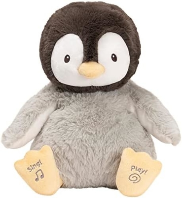 GUND Baby Animated Flappy The Elephant Plush, Singing Stuffed Animal Baby Toy dla dzieci od 0 lat, szary, 12&quot;