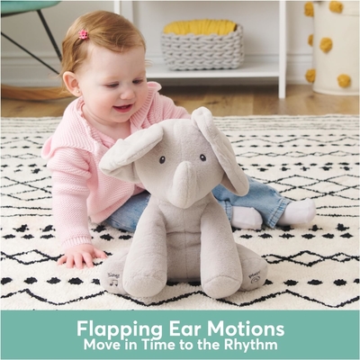 GUND Baby Animated Flappy The Elephant Plush, Singing Stuffed Animal Baby Toy dla dzieci od 0 lat, szary, 12&quot;