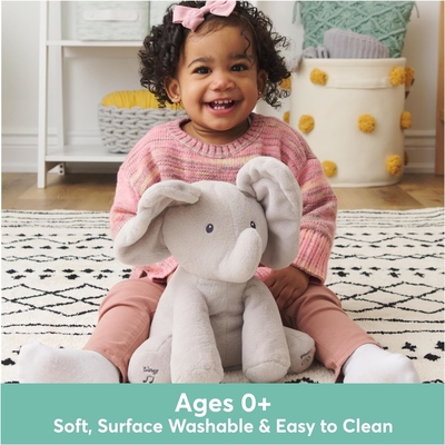 GUND Baby Animated Flappy The Elephant Plush, Singing Stuffed Animal Baby Toy dla dzieci od 0 lat, szary, 12&quot;