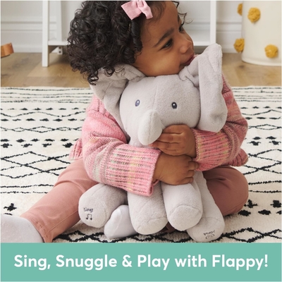 GUND Baby Animated Flappy The Elephant Plush, Singing Stuffed Animal Baby Toy dla dzieci od 0 lat, szary, 12&quot;