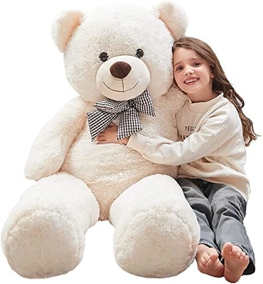 Misscindy Giant Teddy Bear Płaszczany zwierzę dla dziewczyny lub dzieci 47 cali, (biały)