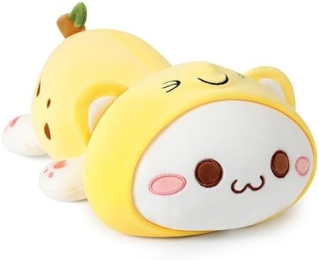 Onsoyours Cute Kitten Plush Toy 25.5 "Płyty zwierzęce Kitty Soft Anime Cat Duża poduszka dla dzieci (biały A, 25.5
