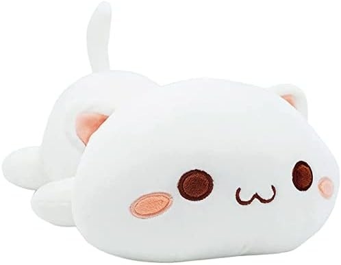 Onsoyours Cute Kitten Plush Toy 25.5 "Płyty zwierzęce Kitty Soft Anime Cat Duża poduszka dla dzieci (biały A, 25.5