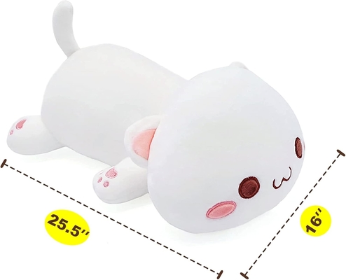 Onsoyours Cute Kitten Plush Toy 25.5 "Płyty zwierzęce Kitty Soft Anime Cat Duża poduszka dla dzieci (biały A, 25.5