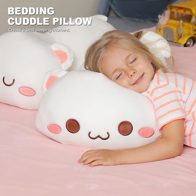 Onsoyours Cute Kitten Plush Toy 25.5 "Płyty zwierzęce Kitty Soft Anime Cat Duża poduszka dla dzieci (biały A, 25.5