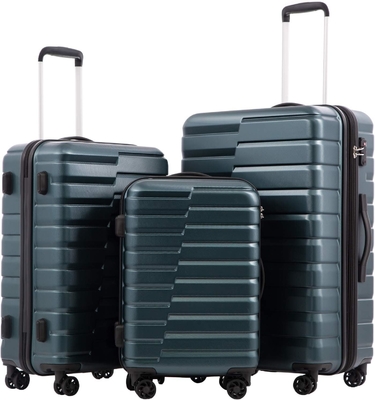 Walizka PC ABS TSA Bagaż 3 sztuk Set Lock Spinner Carry on (Teal blue)