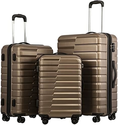 Walizka PC ABS TSA Bagaż 3 sztuk Set Lock Spinner Carry on (Teal blue)