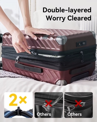 Bagaż 22x14x9 Zatwierdzony przez linię lotniczą - 35L poliwęglowodanowa, rozszerzalna, twarda walizka z kołami obrotowymi (czarna, 20 cali)