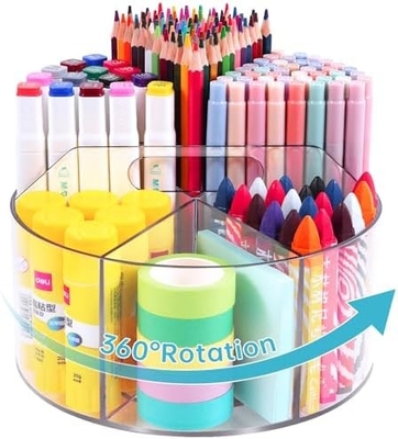 5 gniazdek 360 stopni obracający Acrylowe pióro posiadacz do biurka, Marker posiadacz Caddy Art Supply Organizer Pen Organizer do biurka