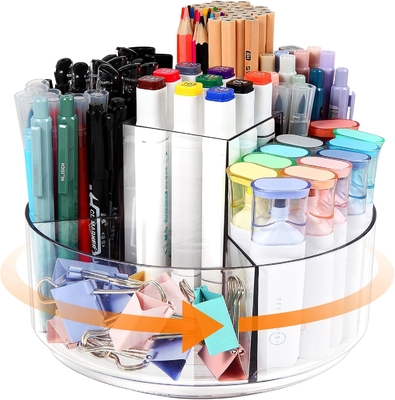 5 gniazdek 360 stopni obracający Acrylowe pióro posiadacz do biurka, Marker posiadacz Caddy Art Supply Organizer Pen Organizer do biurka