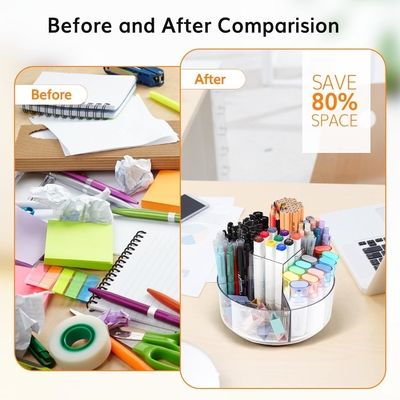 5 gniazdek 360 stopni obracający Acrylowe pióro posiadacz do biurka, Marker posiadacz Caddy Art Supply Organizer Pen Organizer do biurka