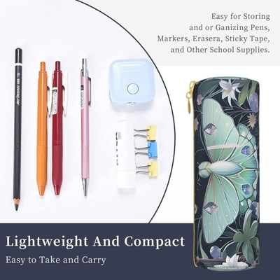 Pudełko do ołówków dla motyli dla kobiet Pudełko do ołówków Cylinder Small Carrying Zipper Simple Durable Lightweight for Storage Bag