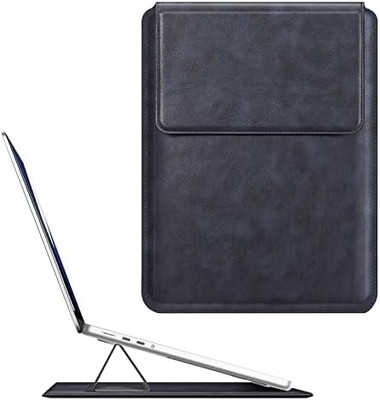 Obudowa laptopowa MacBook Air 13.6M3 M2 A3113 A2681/MacBook Pro 14 A2992-PU Skóra cienka pokrywa torby z funkcją stojak, brązowy