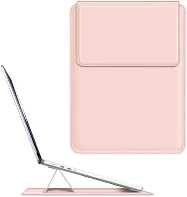 Obudowa laptopowa MacBook Air 13.6M3 M2 A3113 A2681/MacBook Pro 14 A2992-PU Skóra cienka pokrywa torby z funkcją stojak, brązowy