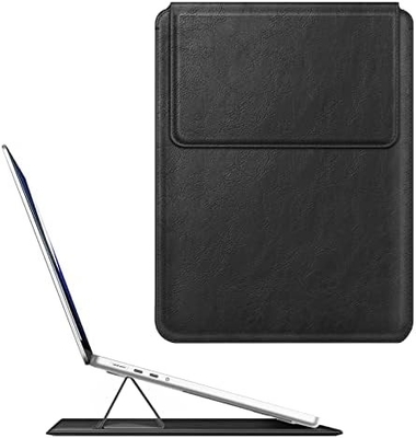 Obudowa laptopowa MacBook Air 13.6M3 M2 A3113 A2681/MacBook Pro 14 A2992-PU Skóra cienka pokrywa torby z funkcją stojak, brązowy