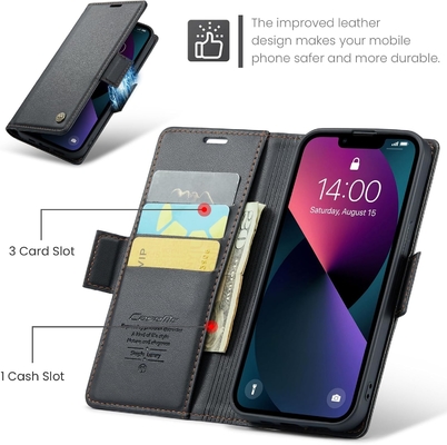 QLTYPRI Pokrywka portfela do iPhone'a 13/14, posiadacz gniazda do kart kredytowych do zabezpieczenia obudowy telefonu przed wstrząsem