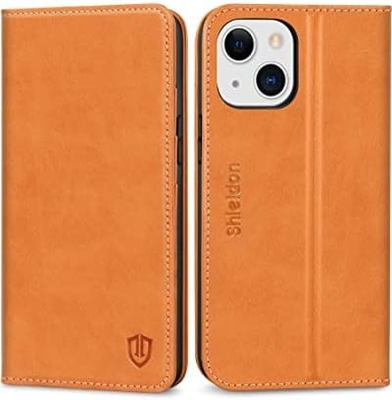 Skórzana skrzynka do portfela z foldingem Magnetyczna pieczęć RFID blokada karty posiadacz gniazda całkowicie zabezpieczona skrzynka kompatybilna z iPhone 13