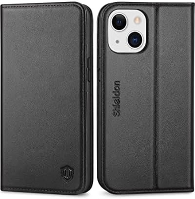 Skórzana skrzynka do portfela z foldingem Magnetyczna pieczęć RFID blokada karty posiadacz gniazda całkowicie zabezpieczona skrzynka kompatybilna z iPhone 13