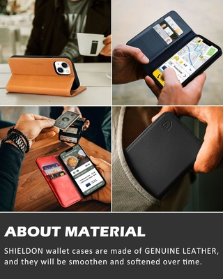 Skórzana skrzynka do portfela z foldingem Magnetyczna pieczęć RFID blokada karty posiadacz gniazda całkowicie zabezpieczona skrzynka kompatybilna z iPhone 13