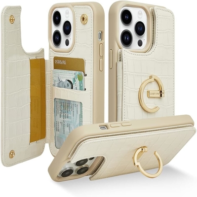 iPhone 13Pro Max 6,7&quot;, obudowa portfela z uchwytem karty, skórzana obudowa ochronna z uchwytem pierścienia,