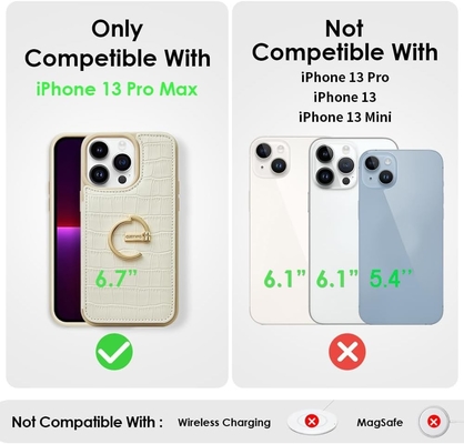 iPhone 13Pro Max 6,7&quot;, obudowa portfela z uchwytem karty, skórzana obudowa ochronna z uchwytem pierścienia,