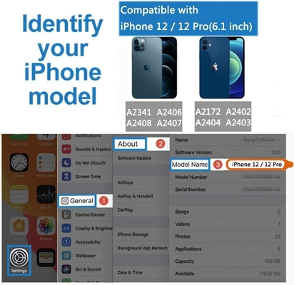 iPhone 12 Pro/iPhone 12 Wallet Case z kabiną, torbą z zipem, bransoletką, RFID-oczyszczoną walizką -