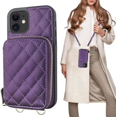 iPhone 12/12 Pro crossbody torba, RFID osłonięty PU skórzany pasek uchwyt z gniazdkiem do kart Split torba bransoletka lanyard