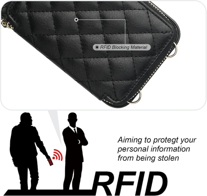 iPhone 12/12 Pro crossbody torba, RFID osłonięty PU skórzany pasek uchwyt z gniazdkiem do kart Split torba bransoletka lanyard