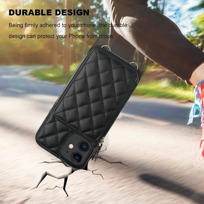 iPhone 12/12 Pro crossbody torba, RFID osłonięty PU skórzany pasek uchwyt z gniazdkiem do kart Split torba bransoletka lanyard