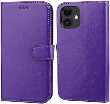 Kompatybilny z iPhone'em 12/Pro, portfel z uchwytem do kart PU, skórzany stojak, odporny na wstrząsy, pas do nadgarstka, 6,1-calowa musza