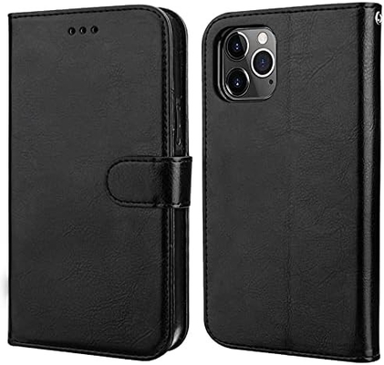 Kompatybilny z iPhone'em 12/Pro, portfel z uchwytem do kart PU, skórzany stojak, odporny na wstrząsy, pas do nadgarstka, 6,1-calowa musza