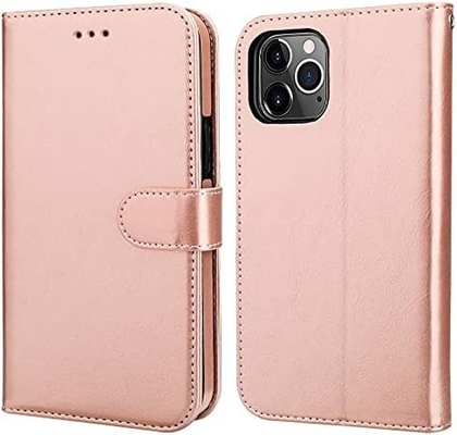 Kompatybilny z iPhone'em 12/Pro, portfel z uchwytem do kart PU, skórzany stojak, odporny na wstrząsy, pas do nadgarstka, 6,1-calowa musza
