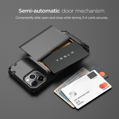 Dla iPhone'a 12 Pro Max z [4 kartami]Premium solid credit card slot wallet dla iPhone'a 12 Pro Max 6,7-calowy