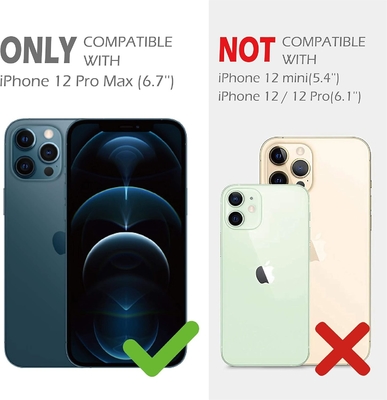 Pudełko iPhone 12 Pro Max z osłoną kamery i podnośnikiem, osłoną ochronną wojskową,