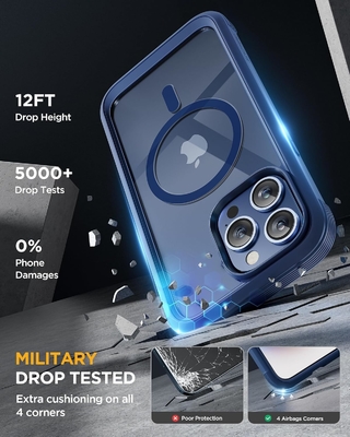 Magnetyczna obudowa do iPhone'a 12 Pro Max Całe ciało Wbudowany ochraniacz ekranu ze szkła i ochraniacz aparatu