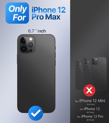 Osłony dla iPhone'a 12 Pro Max Fundacja z podkładką, Fundacja telefoniczna z podwójnym uchwytem pierścienia [regulowalny i składany]