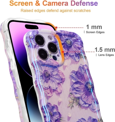iPhone 12 Pro Max, kolorowy retro wydruk oleju wzór laserowy błyszczący uroczy kręcony falisty krawędź wyśmienita obudowa telefonu