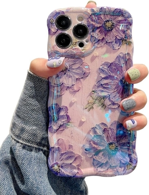 iPhone 12 Pro Max, kolorowy retro wydruk oleju wzór laserowy błyszczący uroczy kręcony falisty krawędź wyśmienita obudowa telefonu