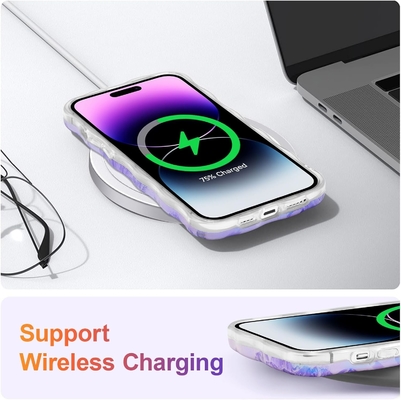 iPhone 12 Pro Max, kolorowy retro wydruk oleju wzór laserowy błyszczący uroczy kręcony falisty krawędź wyśmienita obudowa telefonu